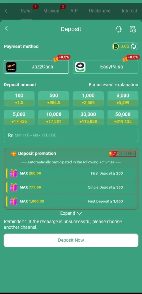 ZT777 Game Invite and Deposit